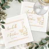 Hand Drawn Whimsical Wedding 箔ナプキン