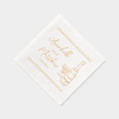 Hand Drawn Whimsical Wedding 箔ナプキン (右)