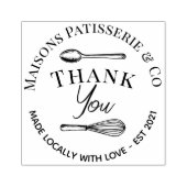 Hand Drawn Whisk Spoon Bakery Business Thank You ラバースタンプ (インプリント)