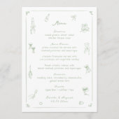Hand Drawn White and Green Wedding メニュー (正面)