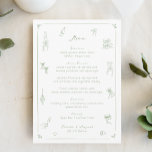 Hand Drawn White and Green Wedding メニュー<br><div class="desc">Hand Drawn White and Green Wedding Menu</div>