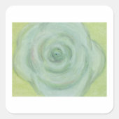 Hand-drawn White Rose Sticker スクエアシール (正面)