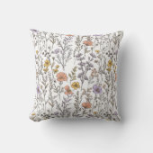 Hand-Drawn Wildflower Pattern  クッション (正面)