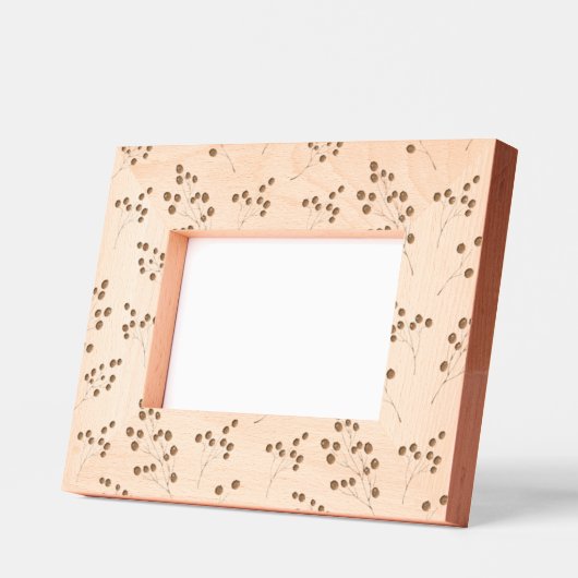 Hand Drawn Winer Berries Pattern レーザー彫刻フレーム (左)