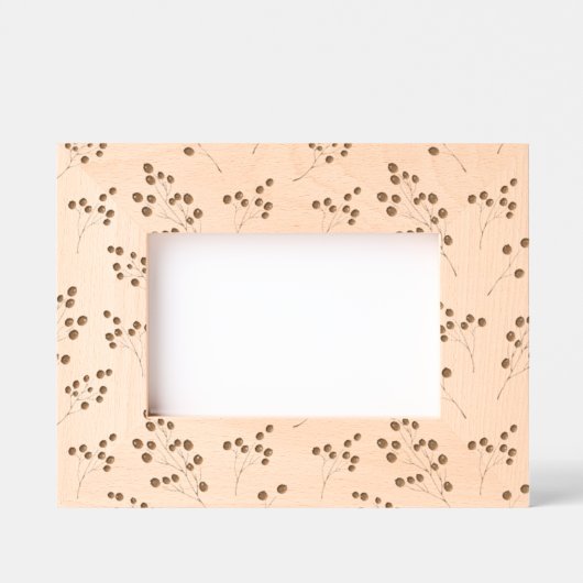 Hand Drawn Winer Berries Pattern レーザー彫刻フレーム (正面)