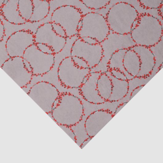 Hand Drawn Winter Berries Wreath Muted Mauve 薄葉紙 (詳細)