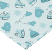 Hand Drawn Winter Pattern Cyan Table Runner ミディアムテーブルランナー (コーナー)