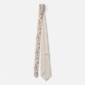 Hand Drawn Winter Print Brown Neck Tie ネクタイ (裏面)