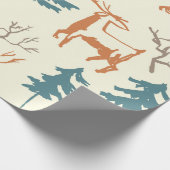 Hand drawn winter seamless pattern with deer and p ラッピングペーパー (角)