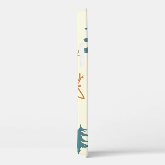 Hand drawn winter seamless pattern with deer and p Case-Mate iPhoneケース (裏面 / 右)