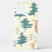 Hand drawn winter seamless pattern with deer and p Case-Mate iPhoneケース (裏面)