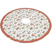 Hand Drawn Woodland Animals Christmas - Tree Skirt ブラッシュドポリエステルツリースカート (アングル)
