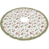 Hand Drawn Woodland Animals Christmas - Tree Skirt ブラッシュドポリエステルツリースカート (アングル)