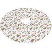 Hand Drawn Woodland Animals Christmas Tree Skirt ブラッシュドポリエステルツリースカート (アングル)