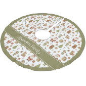 Hand Drawn Woodland Animals - Christmas Tree Skirt ブラッシュドポリエステルツリースカート (アングル)