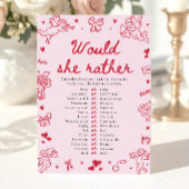 Hand Drawn Would She Rather Bridal Shower Game 招待状