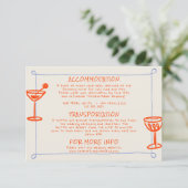 Hand Drawn Written Blue Orange Wedding Details エンクロージャーカード (スタンド正面)