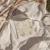 Hand Drawn Written Floral Wreath Summer Wedding セーブザデート