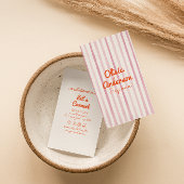 Hand Drawn Written Pink Orange Whimsy Boho Unique 名刺