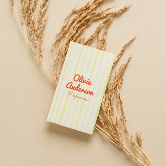 Hand Drawn Written Yellow Orange Bold  Boho Unique 名刺