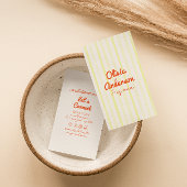 Hand Drawn Written Yellow Orange Bold Boho Unique 名刺