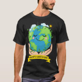 Hand Earth Global Warming Climate Change Awareness Tシャツ (正面)