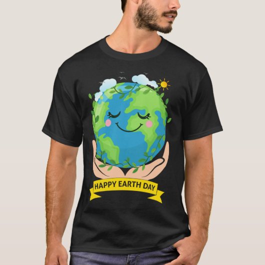 Hand Earth Global Warming Climate Change Awareness Tシャツ (正面)
