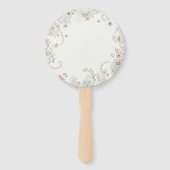 Hand Fan Custom Floral with Initials - Romantic ハンドファン (裏面)