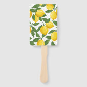 Hand Fan with Lemon Print - Fresh & Vibrant Desig ハンドファン (正面)