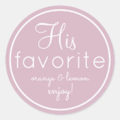 Hand Her薄紫お気に入りの結婚式の引き出物 ラウンドシール (正面)