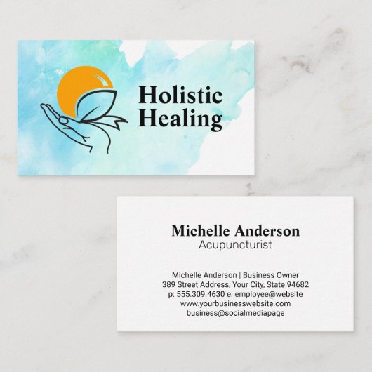 Hand Holding Rising Sun 名刺 (正面/裏面)