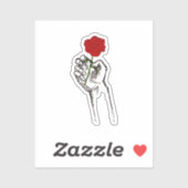 Hand Holding Rose Minimal Art– Elegant Floral Desi シール (シート)