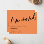 Hand I'カジュアル Ve Moved Orange New Address Card ノートカード (正面/裏面インサイチュ)