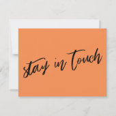 Hand I'カジュアル Ve Moved Orange New Address Card ノートカード (裏面)