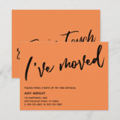 Hand I'カジュアル Ve Moved Orange New Address Card ノートカード (正面/裏面)