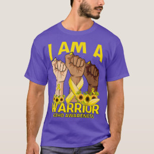 Hand I am A Warrior ADHD認識度ひまわり Tシャツ