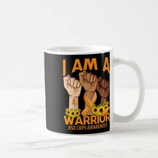 Hand I am A Warrior Rsd Crps認識度ひまわり コーヒーマグカップ (右)