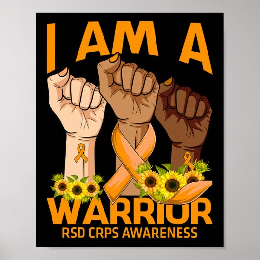 Hand I am A Warrior RSD CRPS認識度ひまわり ポスター (正面)
