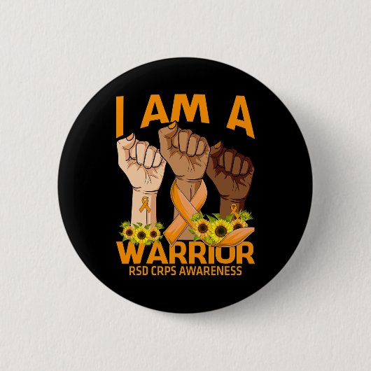 Hand I am A Warrior RSD CRPS認識度ひまわり 缶バッジ (正面)