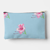 Hand illustrated Blue & Pink Flowewith Robin Scene アクセサリーポーチ (裏面)