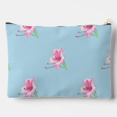 Hand illustrated Blue & Pink Flowewith Robin Scene アクセサリーポーチ (裏面)