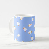 Hand Illustrated Cute Ducks Blue Coffee Mug コーヒーマグカップ (正面左)