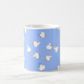 Hand Illustrated Cute Ducks Blue Coffee Mug コーヒーマグカップ (中央)