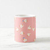 Hand Illustrated Cute Ducks Pink Coffee Mug コーヒーマグカップ (中央)