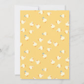 Hand Illustrated Cute Ducks Yellow Baby Shower 招待状 (裏面)