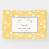 Hand Illustrated Cute Ducks Yellow Baby Shower 横断幕 (横)
