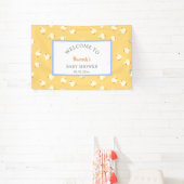 Hand Illustrated Cute Ducks Yellow Baby Shower 横断幕 (インサイチュ)
