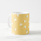 Hand Illustrated Cute Ducks Yellow Coffee Mug コーヒーマグカップ (正面左)