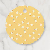 Hand Illustrated Ducks Kids Yellow Baby Shower フェイバータグ (裏面)