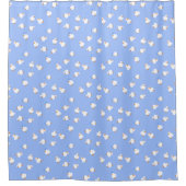 Hand Illustrated Ducks Theme Blue Shower Curtain シャワーカーテン (正面)
